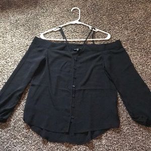 Express long sleeve off the shoulder shirt